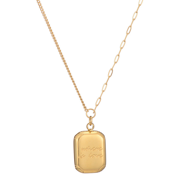 Fashion Geometric Titanium Steel Gold Plated Necklace 1 Piece