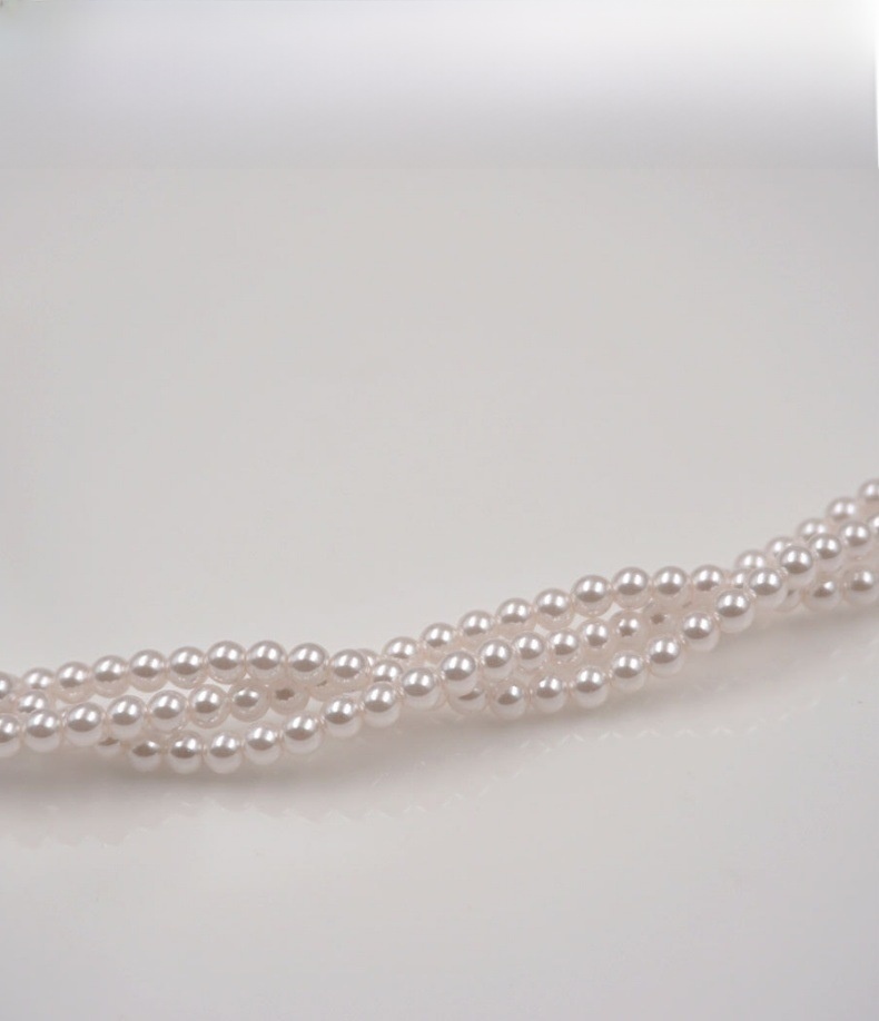 Heb Style Multi-Layer Pearl And Xiaomi Beads Necklace Classic Twisted Chain Layering Artistic Retro Clavicle Chain For Women
