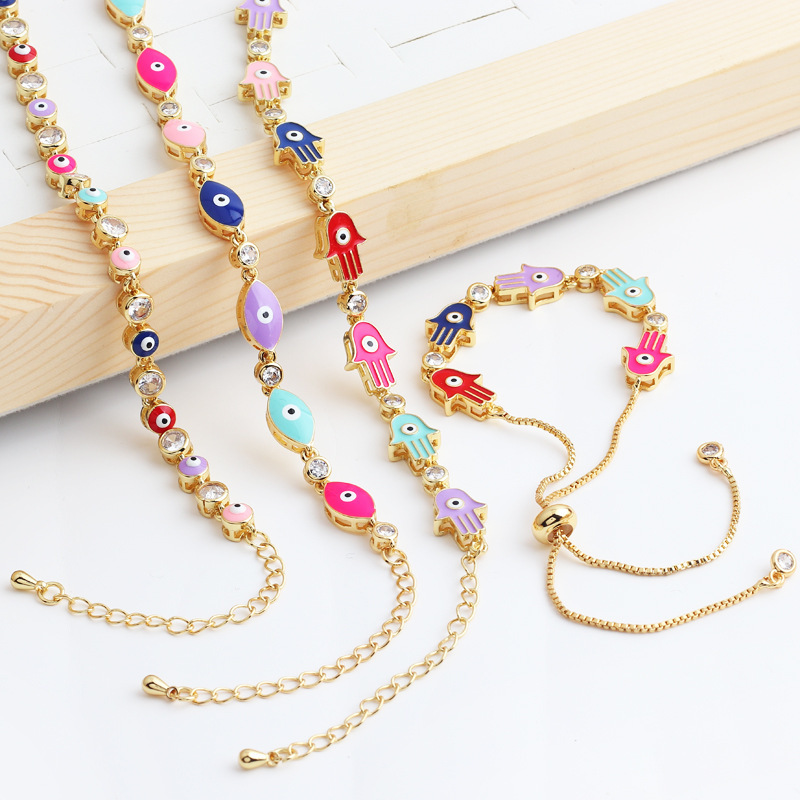 Fashion Devil's Eye Copper Bracelets Inlay Zircon Copper Bracelets