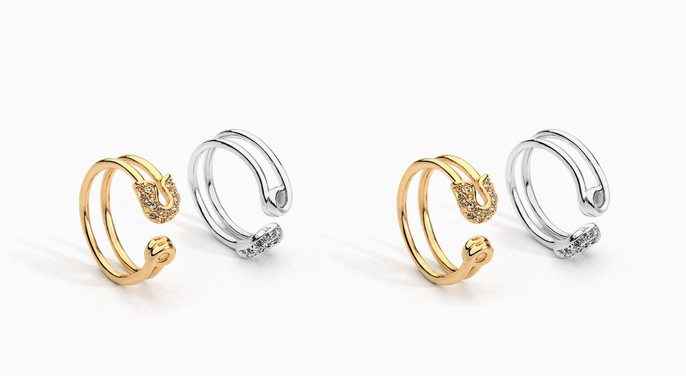 Diamond Ring Open Wedding Geometric Pinch Ring Women's Accessories Geometric