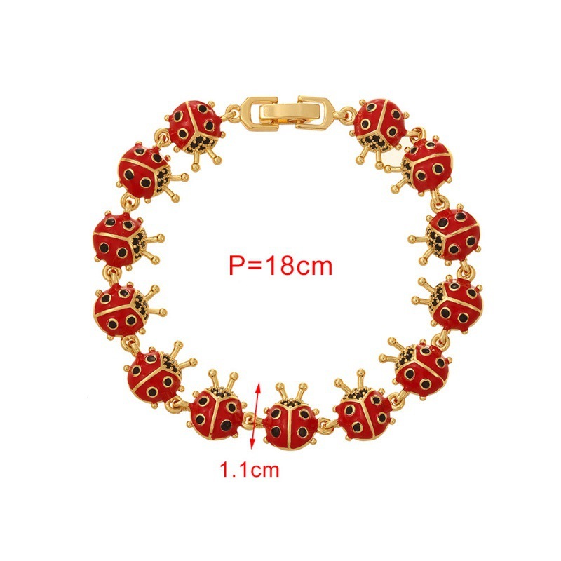 Red Ladybug Bracelet Multifunctional Women's Jewelry Daily Wear Metal Zircon Casual Date Suitable Accessories