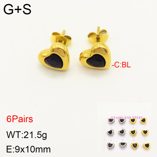 INS New  Fashion Titanium Steel Love Heart Stud Earrings Women's 18K Gold Stainless Steel Love Element Earrings Niche Design High Earrings