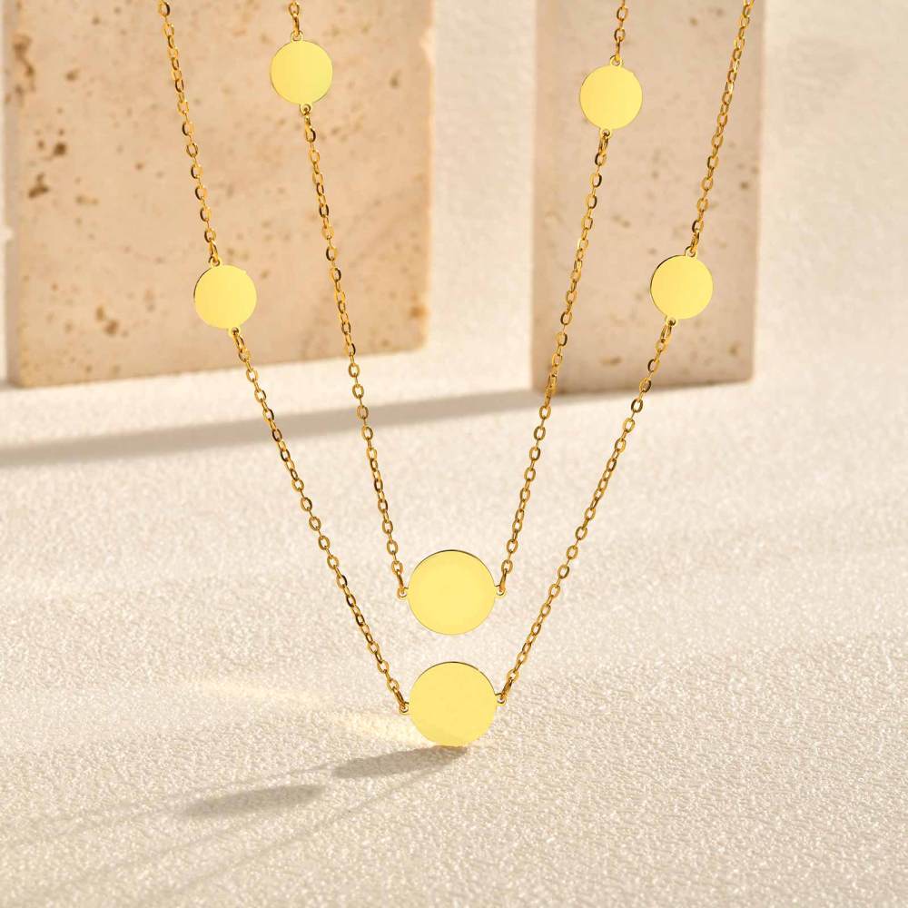 18K Gold Plated 304 Stainless Steel Vacuum Electroplating (In Furnace) Geometric Pattern (Jewelry) Waterproof Non-Fading Hollow Y-Shaped Necklace Long Sweater Chain Women's Accessories
