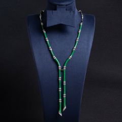 Green Single Chain on White Background