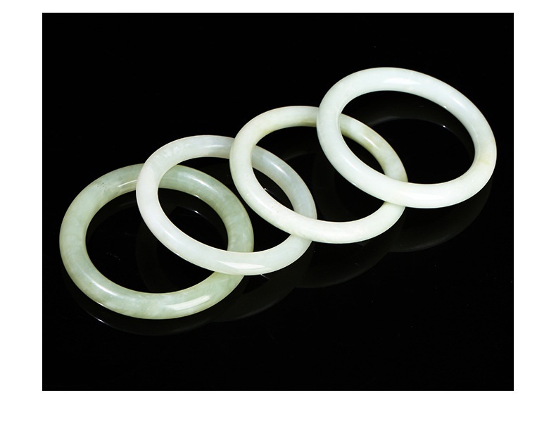 JD Jewelry Natural Underground White Jade Bracelet Round Bar Vintage Style Women's Bracelet Artistic Retro Trendy Simple Classic Style