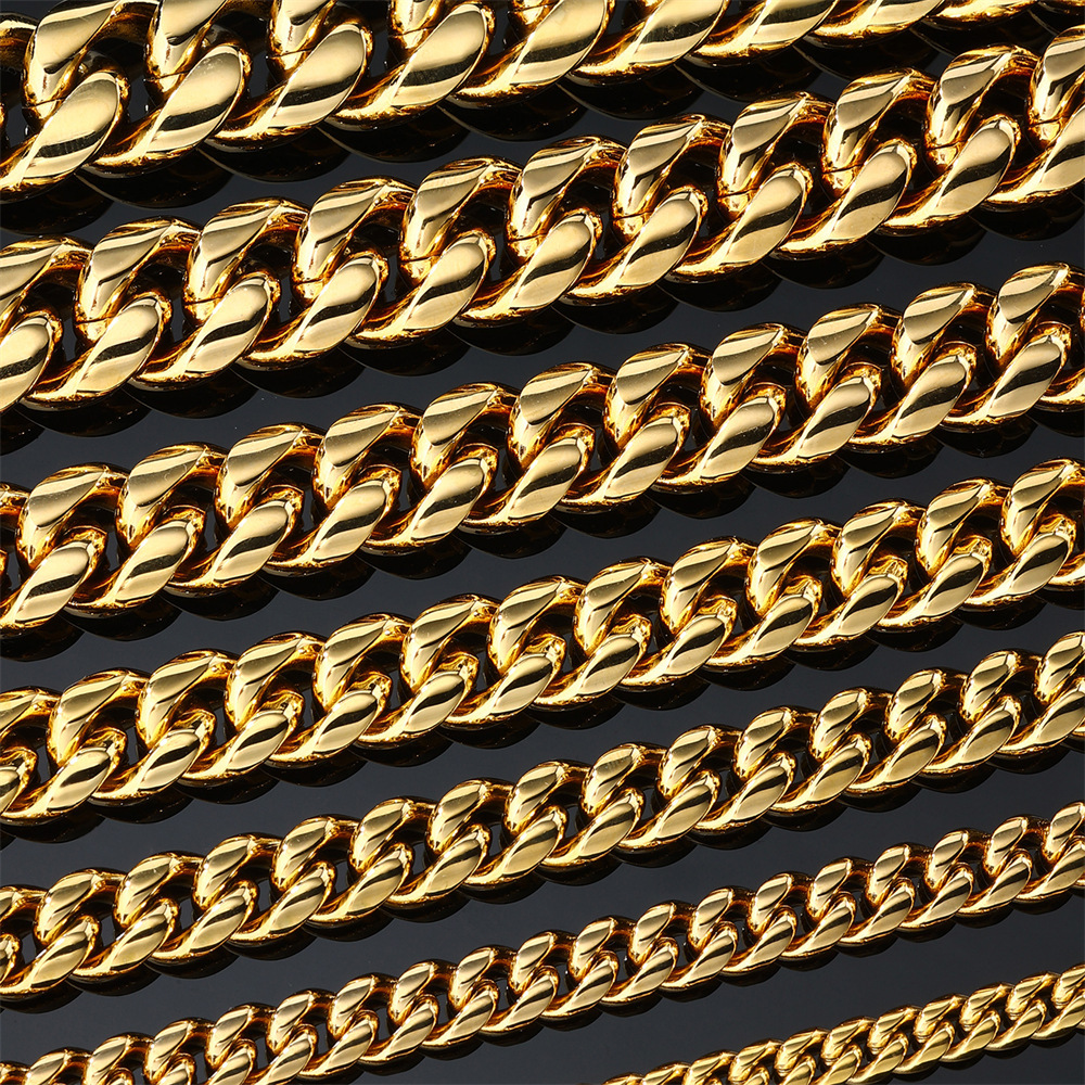 Fashionable Stainless Steel Men's Necklace Encrypted Dragon Head Buckle Bracelet Versatile Matching Accessories Geometric Pattern