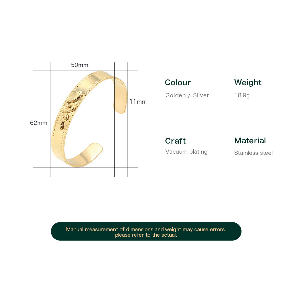 Vacuum Plating Real Gold Plated Snake 304 Stainless Steel Fashion Waterproof Non Tarnish Bangle