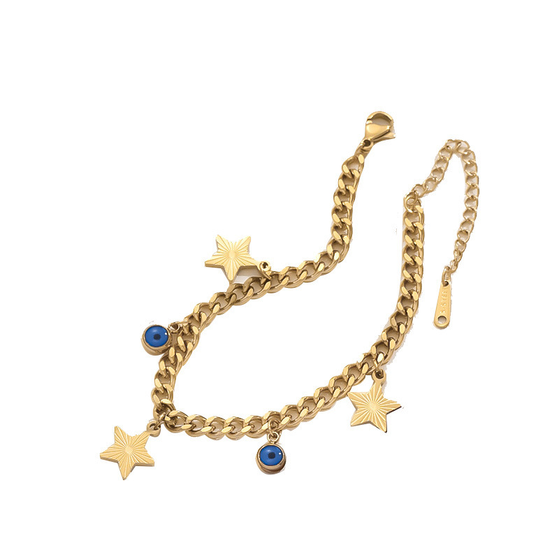 Titanium Steel Necklace Set, Thick Chain And Star Pendant, Unisex Black Check Jewelry Accessories