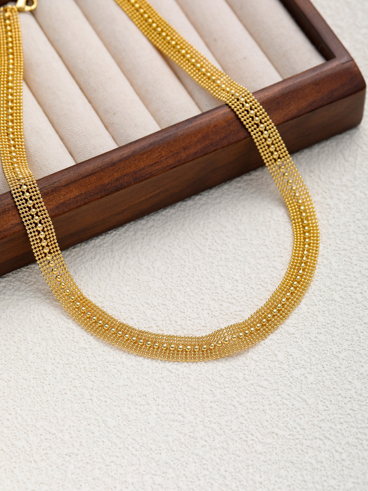 Exaggerated Gold Metal Hip-Hop Necklace Cuban Chain Accessories Unisex Meteor Shower Starry Sky Gold Plated