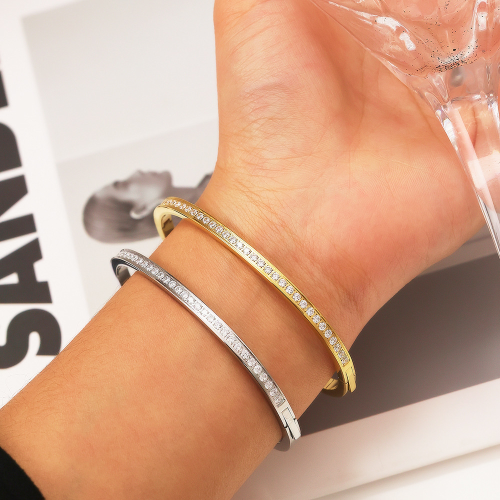 Titanium Steel Bracelet With Diamonds Girl Holiday Gift Starry Sky Feeling Women's Jewelry Accessories