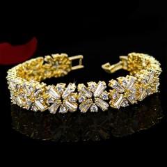 White Bracelet with Gold Base