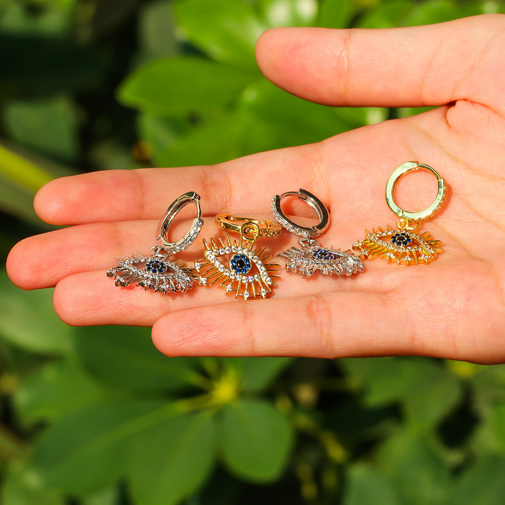 Fashion Lucky Eye Copper Earrings