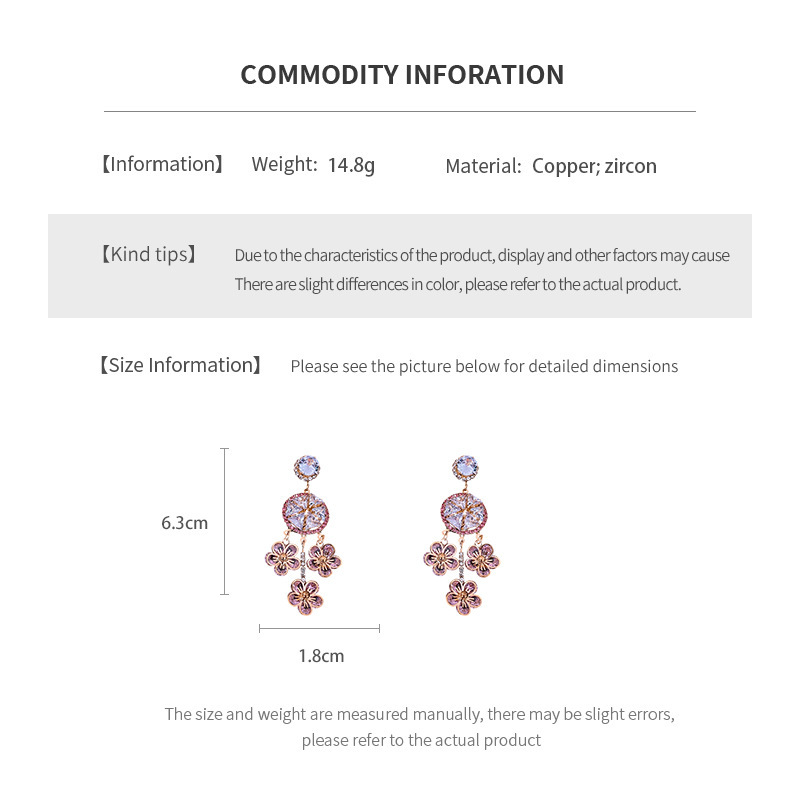 Fashionable French Vintage Silver Needle Zircon Flower Tassel Earrings Luxury Feelings Women's Jewelry Accessories