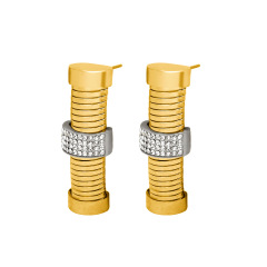 Earrings Golden Steel Diamond