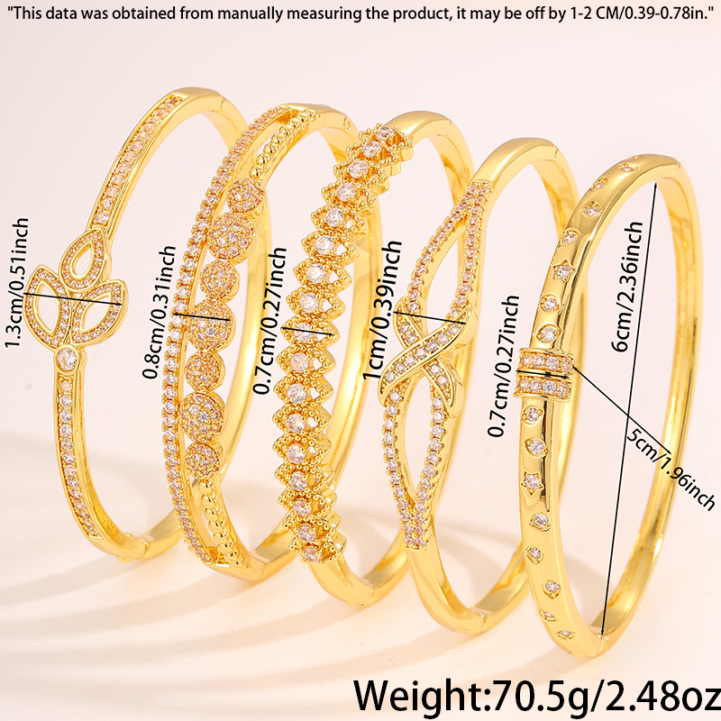 5pcs - Diversified Design Inlaid Bracelet Combination! The Infinite Symbols, Leaf Shapes, And Other Elements Are Eye-catching, With Exquisite Craftsmanship And Rich Styles, Showcasing Fashionable Ingenuity And Personalized Dressing Charm