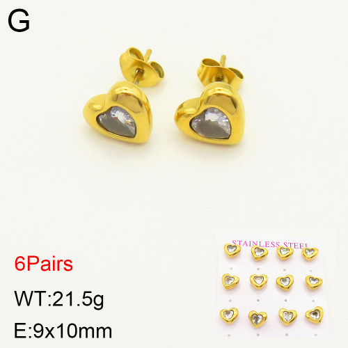 INS New  Fashion Titanium Steel Love Heart Stud Earrings 18K Gold Stainless Steel Niche Design High Earrings Women's Earrings Ear Studs