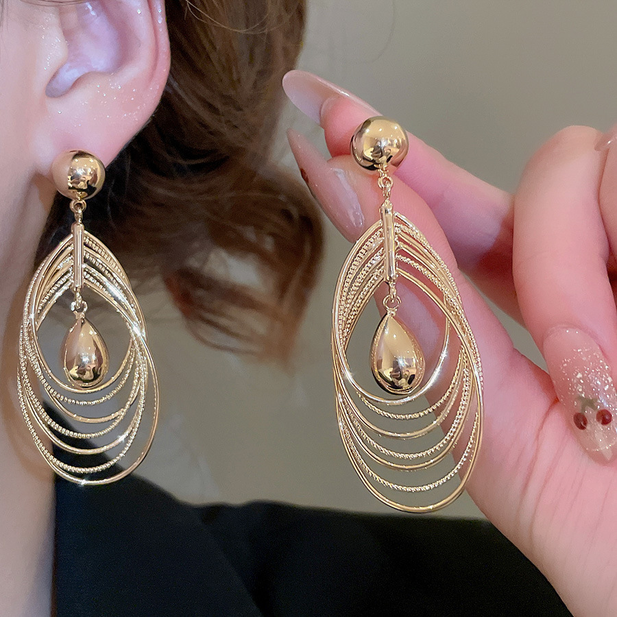 Copper Geometric Electroplating Imitation Gold  Simple Style Classic Style Drop Earrings