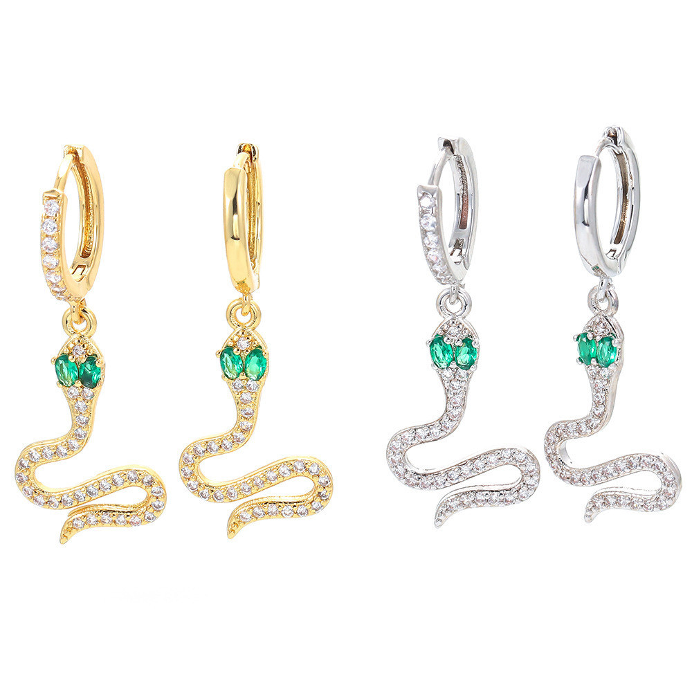 Fashion Diamond-studded Snake-shaped Earrings Wholesale