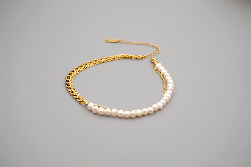 Titanium Steel Pearl Bracelet For Women Simple Summer Friend Bracelet Anklet Jewelry Accessories