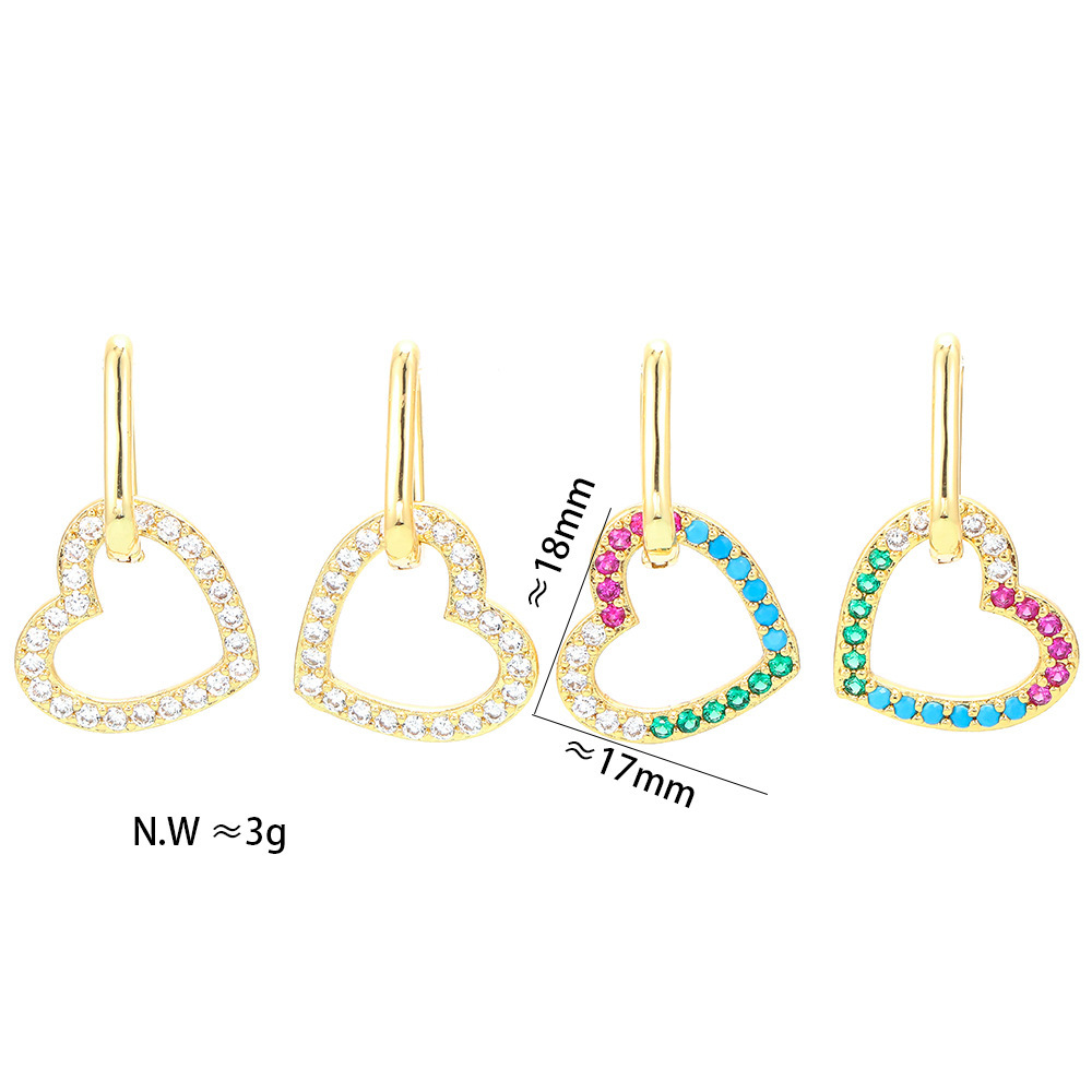 Fashion New Style Color Heart-shaped Hollow Earrings