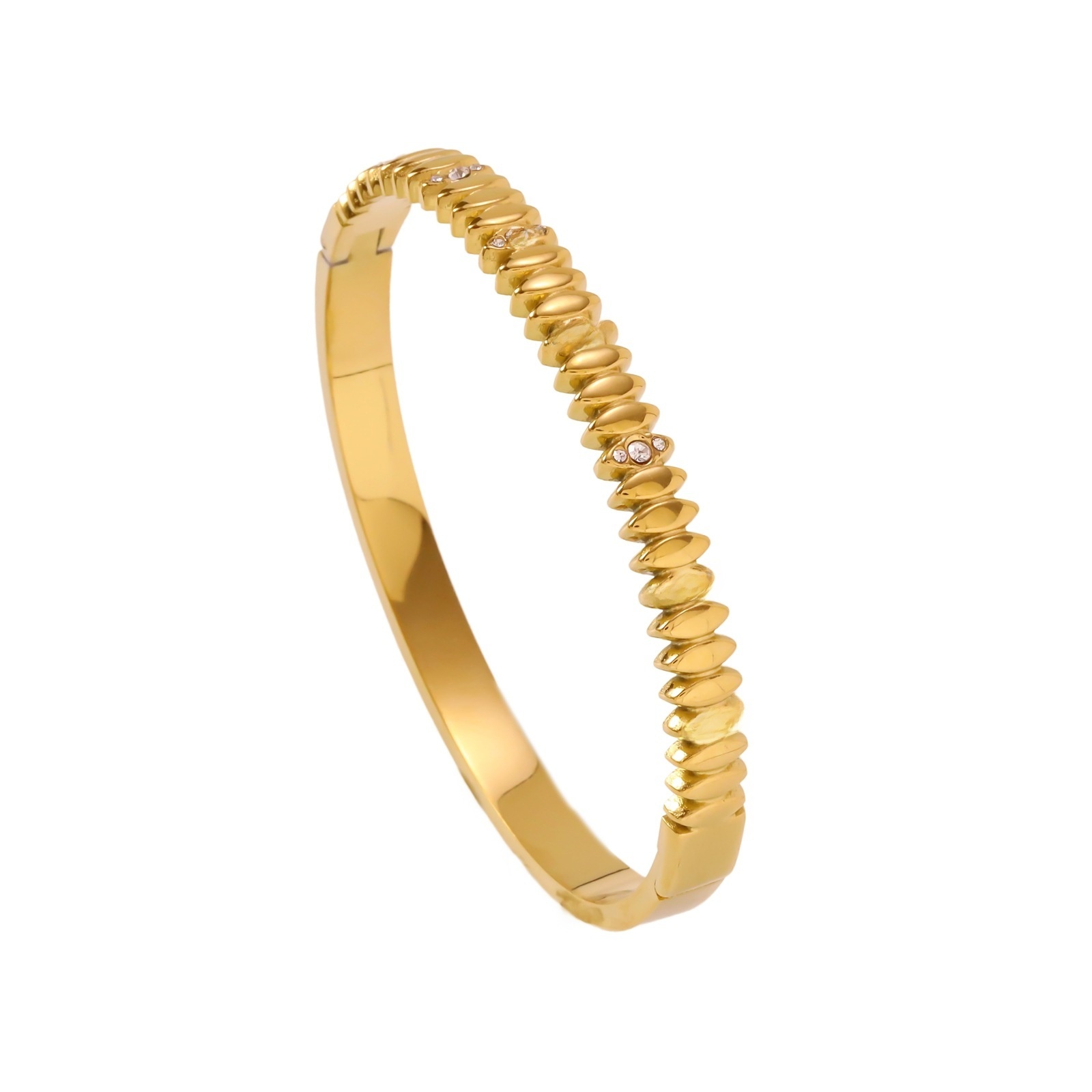 Stainless Steel Full Diamond Bracelet Minimalist Daily Matching Wristband Jewelry Accessories