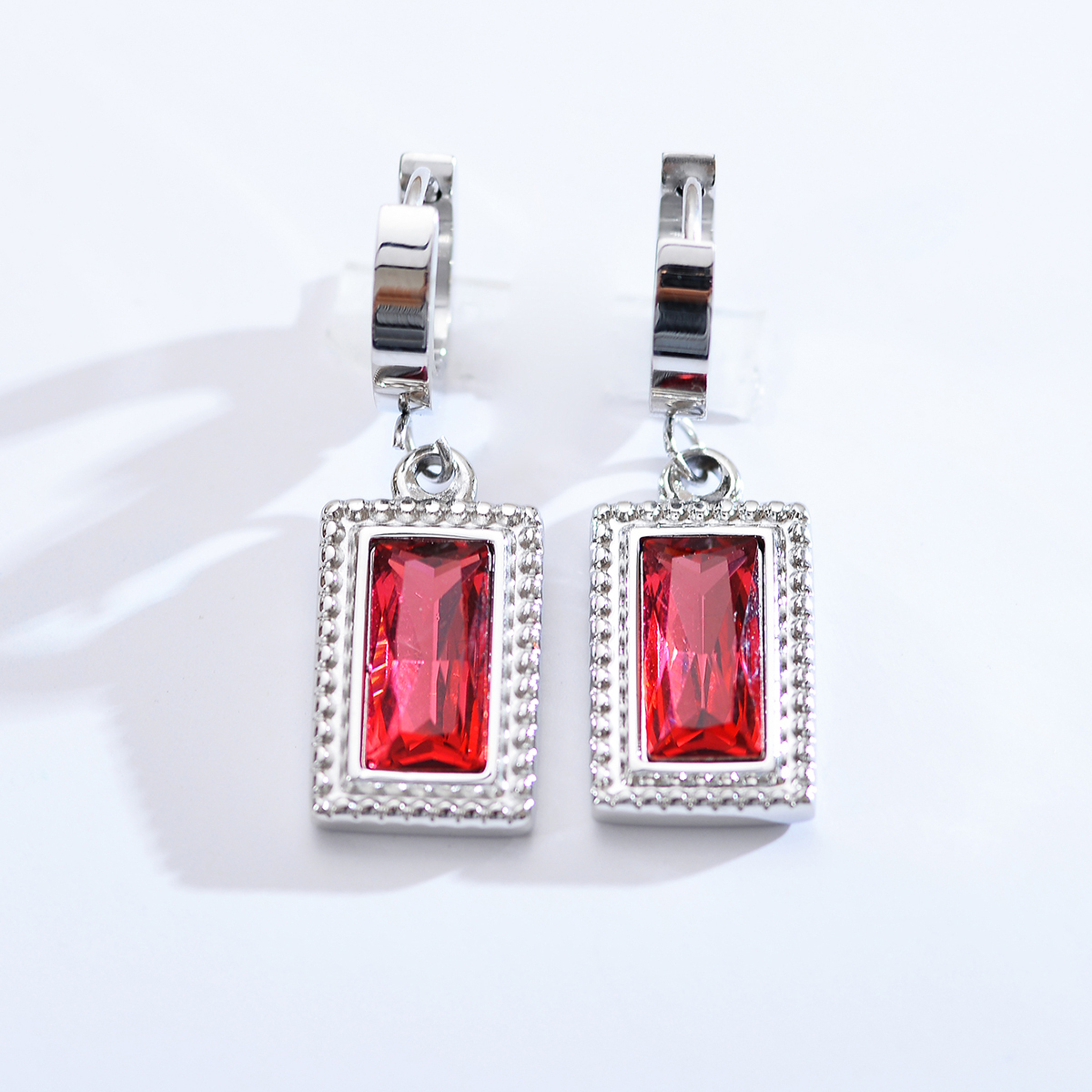 PVD Coated Gold Plated Square Stainless Steel Elegant Luxurious Simple Style Waterproof Non Tarnish Earrings