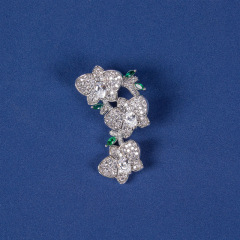 White Brooch on White Background