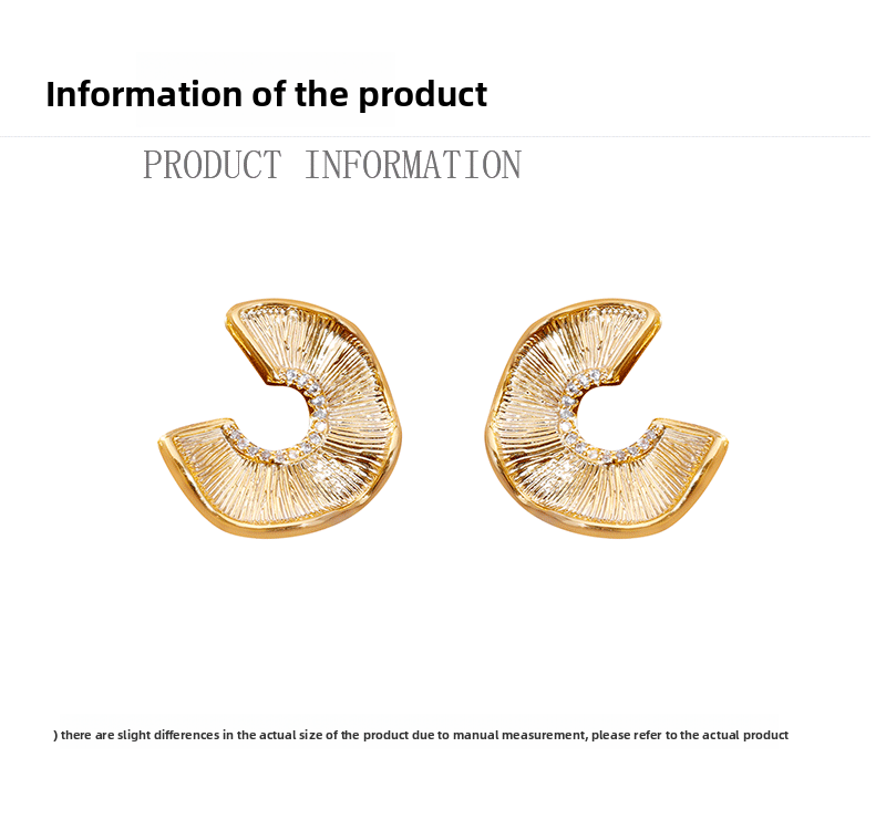 Fashionable Designer Earrings Irregular Texture 3D Simple Elegant New Arrival 2025 Trendy Women's Round Elliptical Zirconia Jewelry
