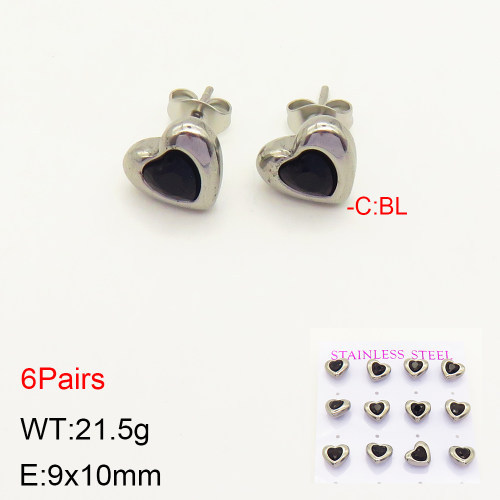 INS New  Fashion Titanium Steel Love Heart Stud Earrings Women's 18K Gold Stainless Steel Love Element Earrings Niche Design High Earrings