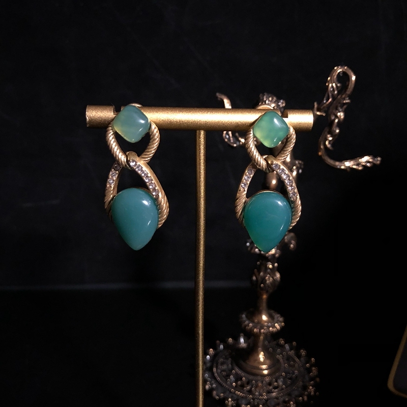 1 Pair Vintage Style Classic Style Geometric Water Droplets Brass Drop Earrings