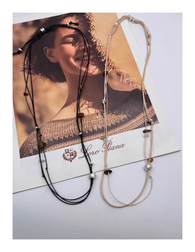 Special-Interest Design Natural Stone Beaded Hand-Woven High-Grade Pendant Necklace Accessories Women's Fashion Accessories Jewellery