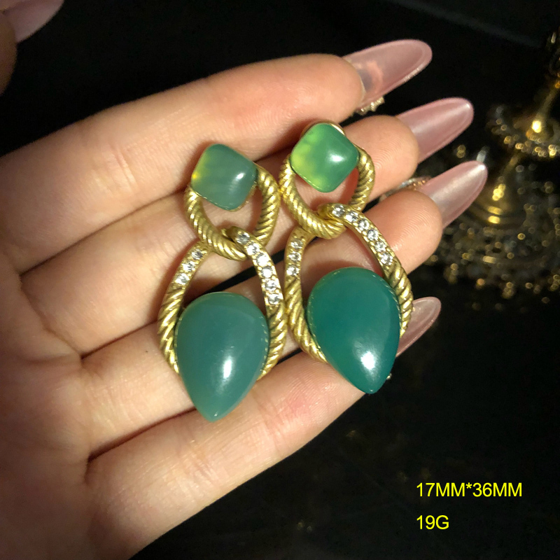 1 Pair Vintage Style Classic Style Geometric Water Droplets Brass Drop Earrings