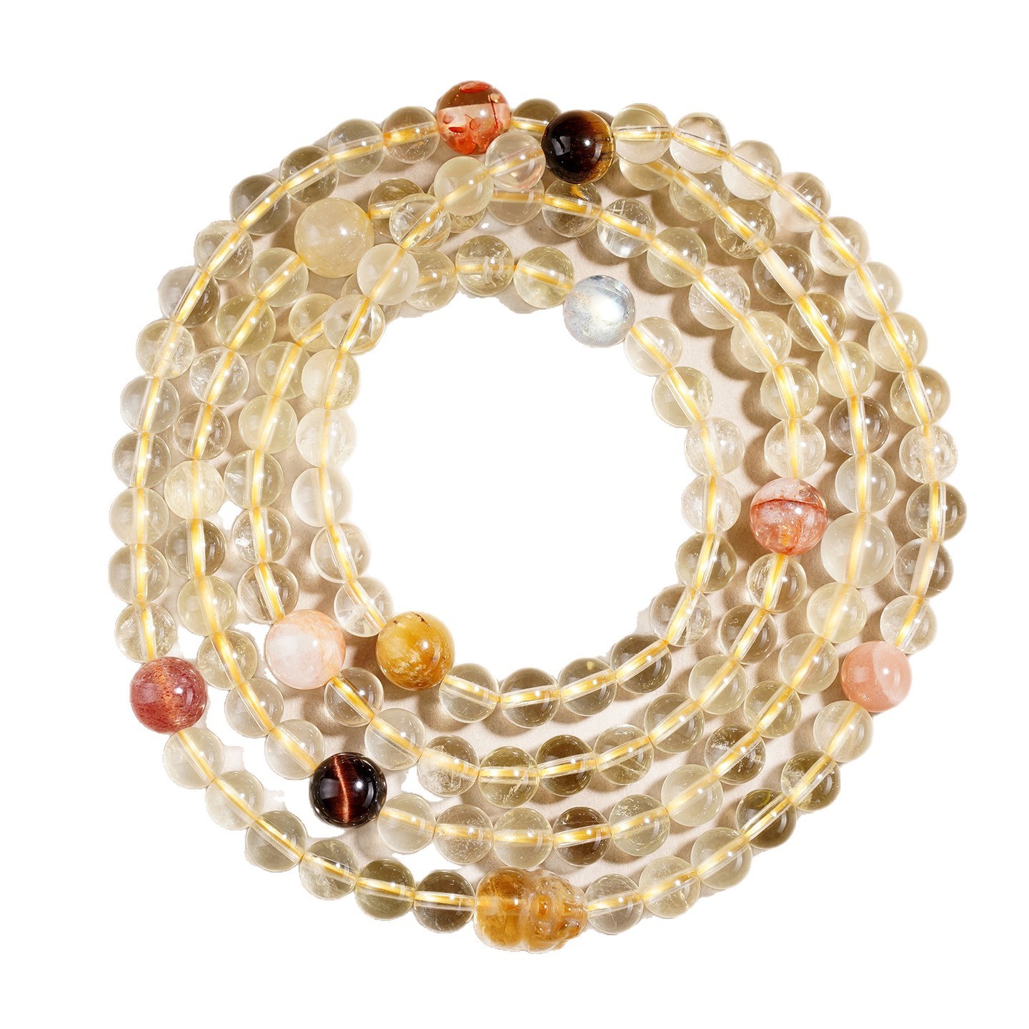 Natural Lemon Yellow Crystal Bracelet Multi-layered Fashion Original Hair Color Women's Style Hand Chain Geometric Pattern