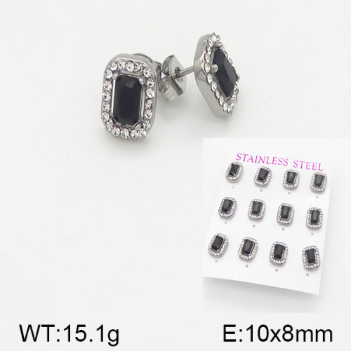 INS New  Fashion Titanium Steel Square Stud Earrings 18K Gold Stainless Steel Love Element Earrings Niche Design High Earrings Women's Stud Earrings
