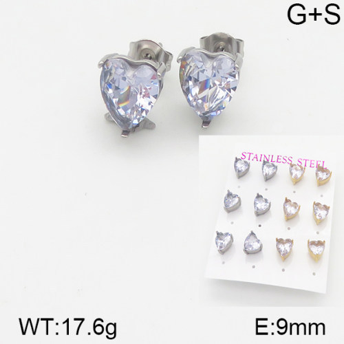 INS New  Fashion Titanium Steel Love Heart Stud Earrings 18K Gold Stainless Steel Love Element Earrings Earrings Niche Design High Earrings For Women Earrings