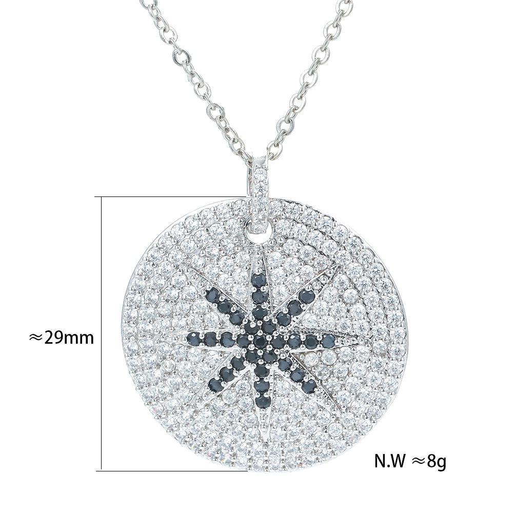 Simple Micro-encrusted Rice-shaped Copper Micro-encrusted Zircon Round Necklace