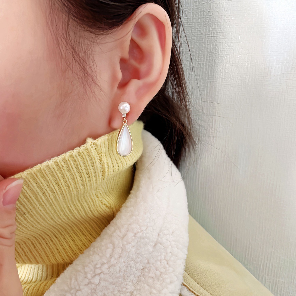 Elegant Freshwater Pearl Stud Earrings Shell Element Jewelry Affordable Luxury Date Night High Performance Value Accessories