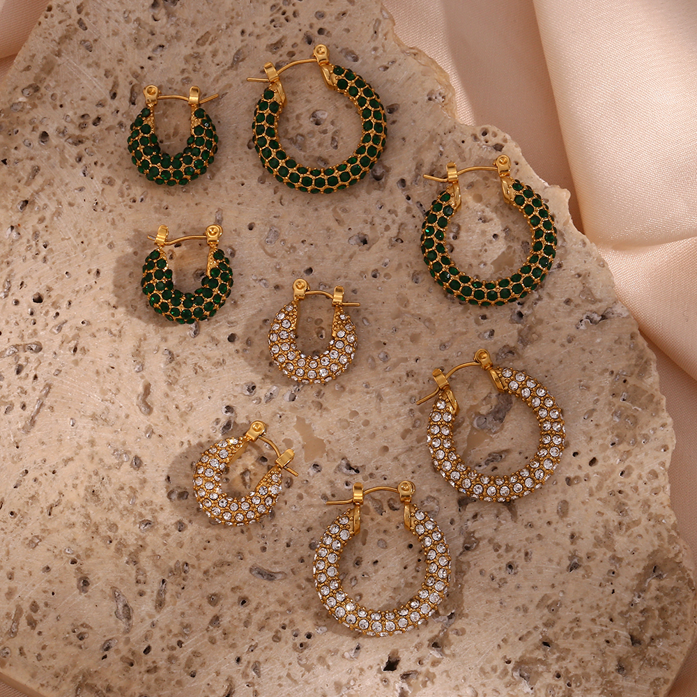 PVD Coated Real Gold Plated 18K Gold Geometric 304 Stainless Steel Fashion Waterproof Non Tarnish Earrings