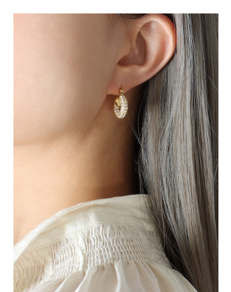PVD Coated Real Gold Plated 18K Gold U Shape 304 Stainless Steel Fashion Waterproof Non Tarnish Hoop Earrings
