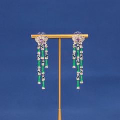 Purple Earrings with Gold Base