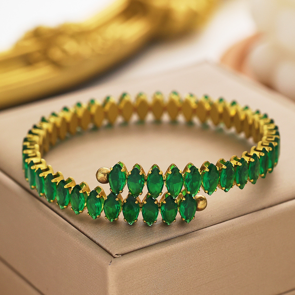 Multicolor Titanium Steel Claw Inlaid Diamond Women's Bracelet Zircon Steel Women's Accessories