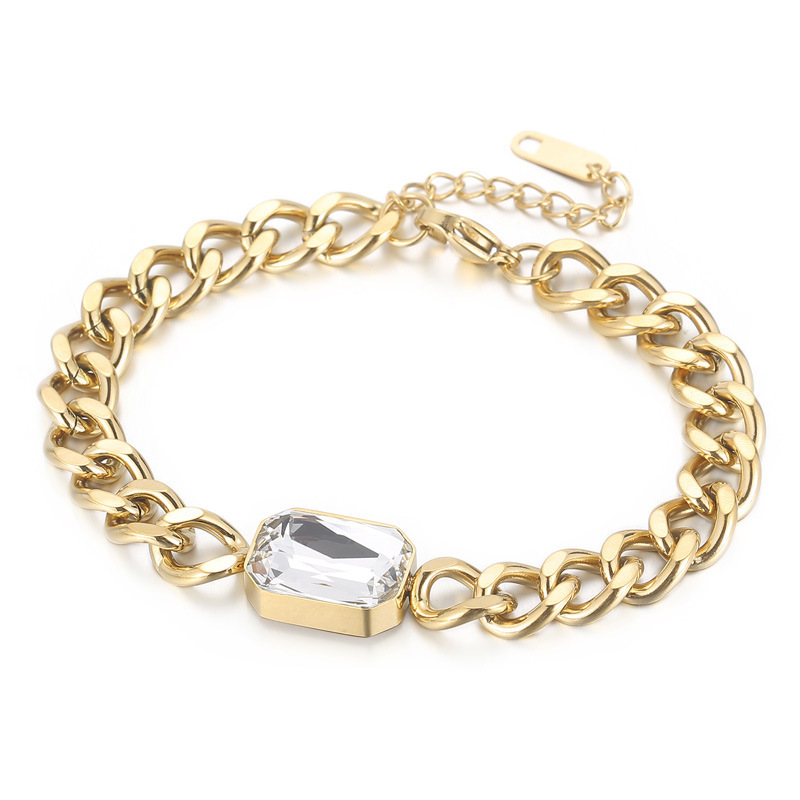 PVD Coated 18K Gold Plated Geometric Titanium Steel Fashion Waterproof Non Tarnish 304 Stainless Steel Bracelets