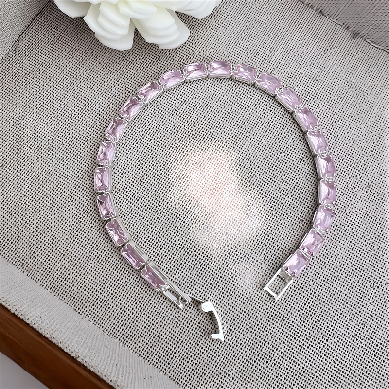 Classic Elegant Style Colorful Zircon Bracelet Fashion High-end Copper Plated 18K Gold Versatile Daily Wear Flower Vacuum Plating (Furnace)