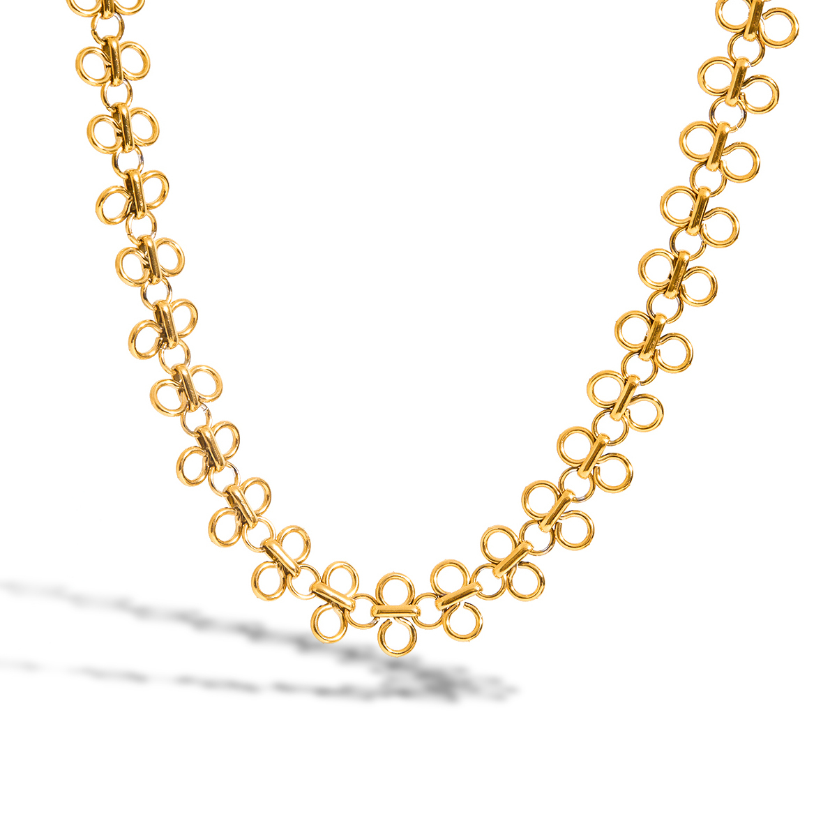 304 Stainless Steel Solid Color PVD Coated Real Gold Plated Classic Style Waterproof Non Tarnish Safety Clasp Closure Choker