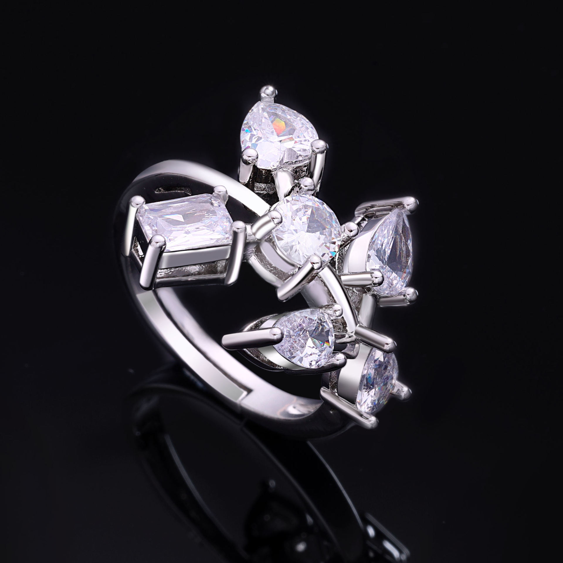 Fashionable Zircon Necklace Earring Set Simple New Style Bridal Gown Wedding Dress Accessory Chain Jewelry For Women