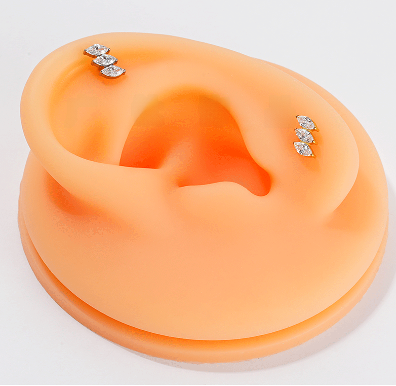 Metal Titanium Butterfly Flat Tongue Piercing And Ear Stud Jewelry G23 Titanium Coated Lip Piercing Women's Fashion Internal Piercing