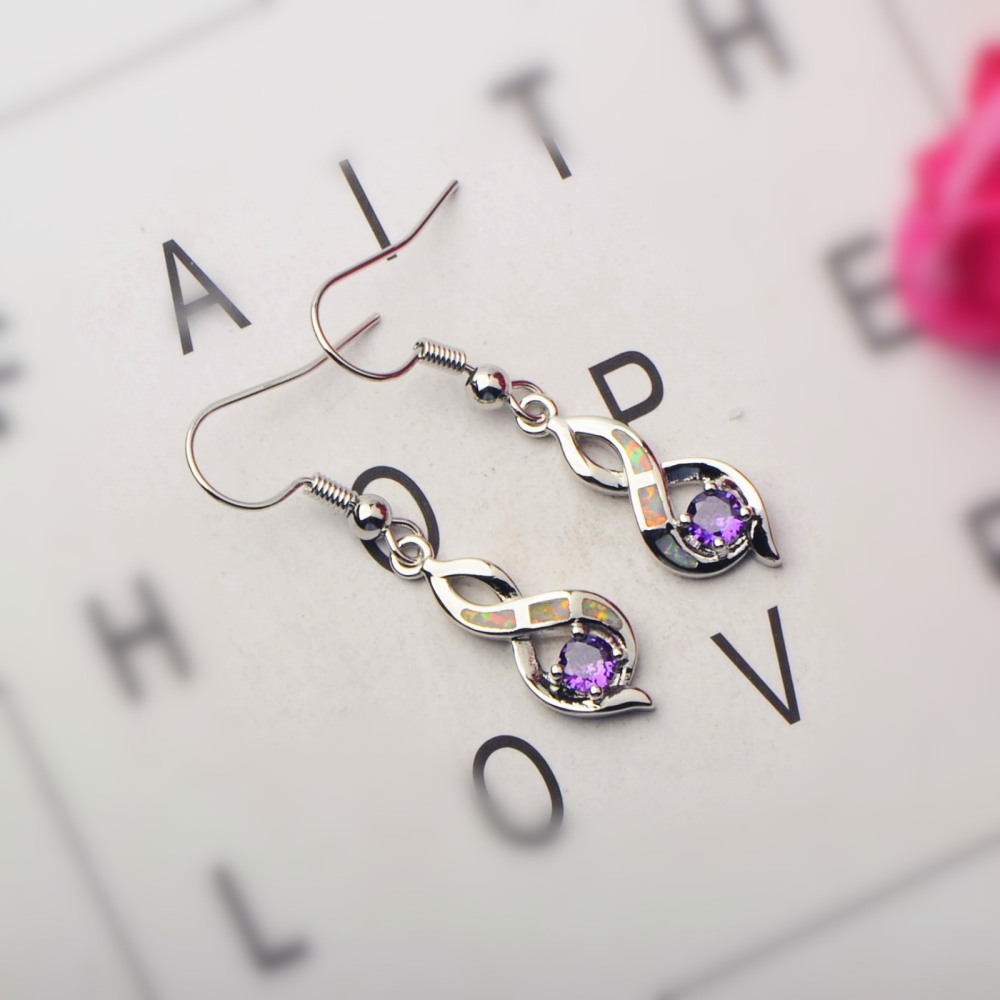 Beach Girl Heart Shaped Opal Earrings TikTok Trend Ocean Wind Sweet Style Geometric Pattern Copper Jewelry Accessories