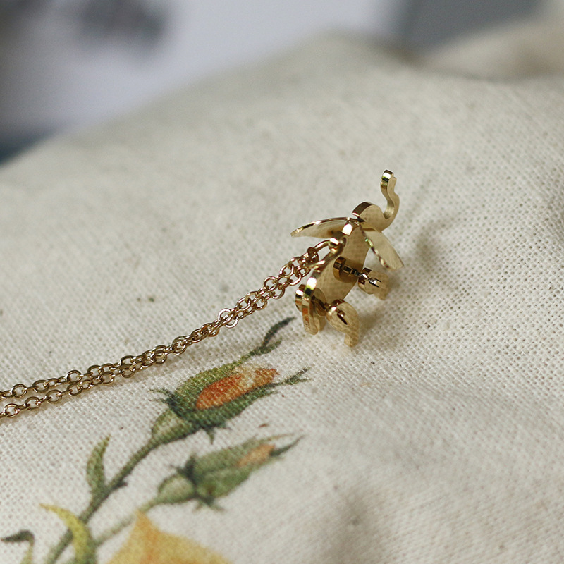 PVD Coated Real Gold Plated 18K Gold Animal 304 Stainless Steel Cartoon Style Waterproof Non Tarnish 304 Stainless Steel Necklace