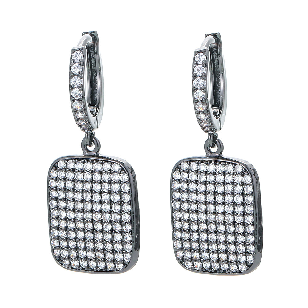 Fashion Geometric Plating Copper Charm Sleeper Hoop Earrings Earrings