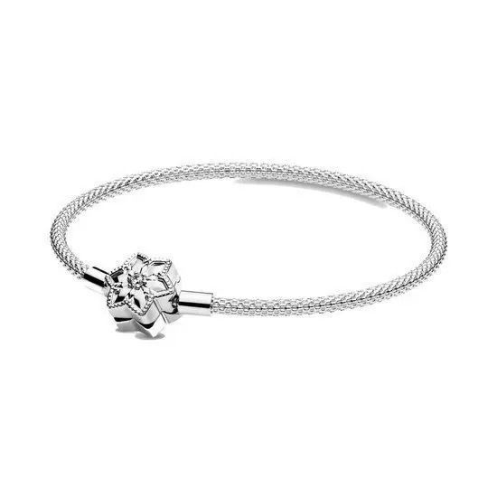 New S925 Silver Bracelet Fashion Bracelet Floral Bangle Personality Versatile Women's Niche Sweet Pure Silver Zircon Elegant Princess